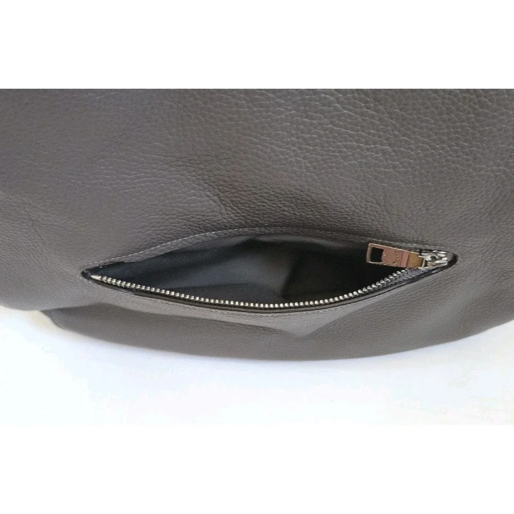 Coach Shoulder Bag Elle Hobo Heather Grey Silver Pebbled Leather Purse